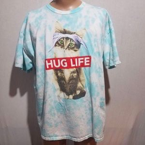 Hug Life Tie Dyed Kitty T-shirt, 3XL